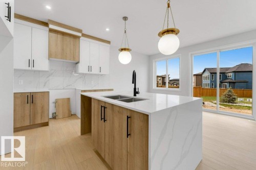 1623 Siskin Link Link, Edmonton, AB - Indoor Photo Showing Kitchen With Double Sink