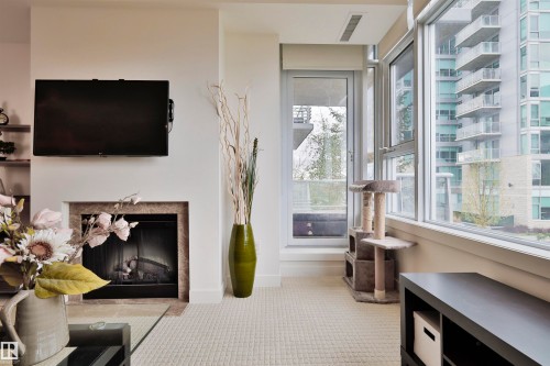 203 2606 109 Street, Edmonton, AB - Indoor Photo Showing Living Room With Fireplace