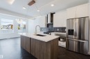 8243 Kiriak Loop, Edmonton, AB  - Indoor Photo Showing Kitchen With Stainless Steel Kitchen With Upgraded Kitchen 