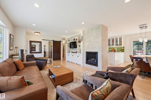14631 88 Avenue, Edmonton, AB - Indoor Photo Showing Living Room With Fireplace