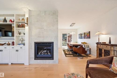 14631 88 Avenue, Edmonton, AB - Indoor Photo Showing Living Room With Fireplace