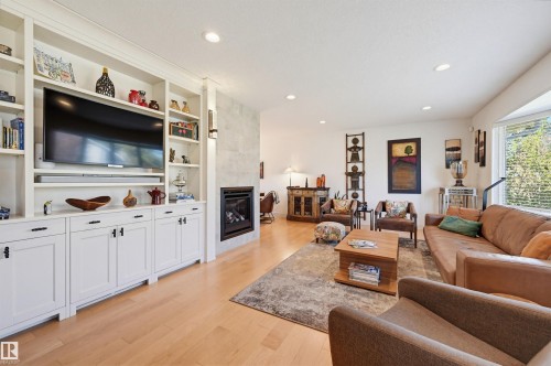 14631 88 Avenue, Edmonton, AB - Indoor Photo Showing Living Room With Fireplace