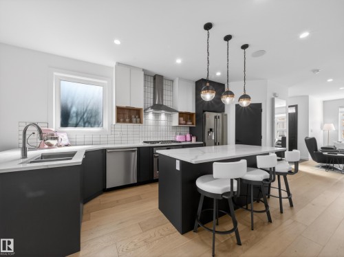 10449 143 Street, Edmonton, AB - Indoor Photo Showing Kitchen With Double Sink With Upgraded Kitchen