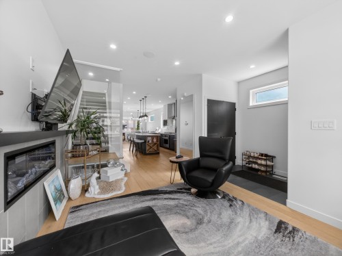 10449 143 Street, Edmonton, AB - Indoor Photo Showing Other Room With Fireplace