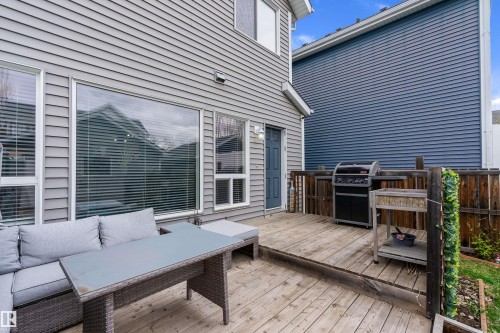 Exterior deck with wood flooring and privacy fencing - 2007 74 Street, Edmonton, AB - Outdoor With Deck Patio Veranda With Exterior
