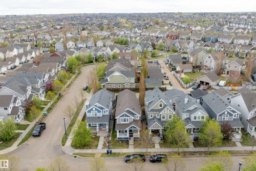 Aerial neighborhood perspective showcasing residential streets and numerous detached homes - 2007 74 Street, Edmonton, AB - Outdoor With View