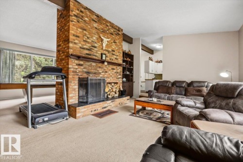 4411 209 Street, Edmonton, AB - Indoor Photo Showing Living Room With Fireplace