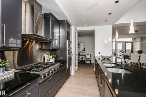 2104 9020 Jasper Avenue, Edmonton, AB - Indoor Photo Showing Kitchen With Double Sink With Upgraded Kitchen