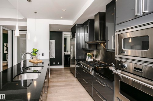 2104 9020 Jasper Avenue, Edmonton, AB - Indoor Photo Showing Kitchen With Double Sink With Upgraded Kitchen