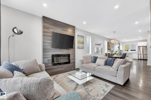 10326 160 Street, Edmonton, AB - Indoor Photo Showing Living Room With Fireplace