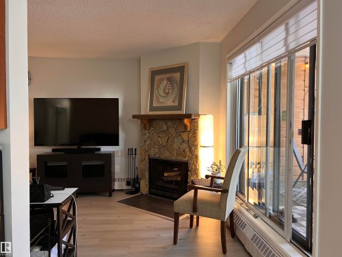 106 10421 93 Street Nw, Edmonton, AB - Indoor Photo Showing Living Room With Fireplace