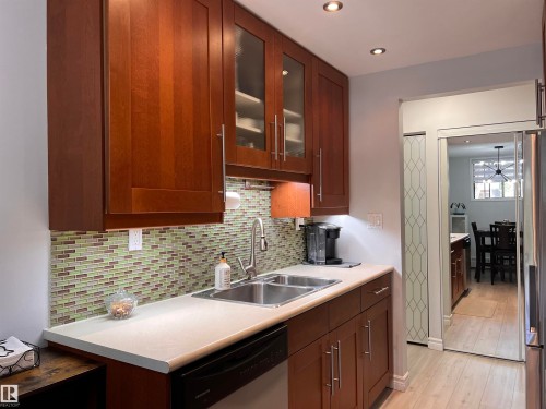106 10421 93 Street Nw, Edmonton, AB - Indoor Photo Showing Kitchen With Double Sink