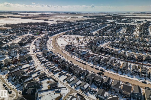 Aerial view of the neighbourhood, showcasing the street layout and a variety of homes with pitched roofs - 336 Southfork Drive, Leduc, AB - Outdoor With View