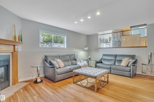 117 Hollick-Kenyon Way, Edmonton, AB - Indoor Photo Showing Living Room With Fireplace