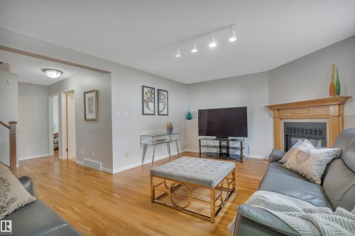 117 Hollick-Kenyon Way, Edmonton, AB - Indoor Photo Showing Living Room With Fireplace