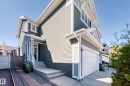 Contemporary residential exterior featuring horizontal siding and white trim - 267 Sturtz Bend, Leduc, AB  - Outdoor 