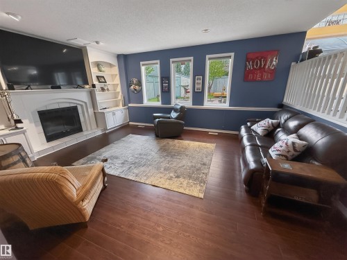 11 Lacombe Drive, St. Albert, AB - Indoor Photo Showing Living Room With Fireplace