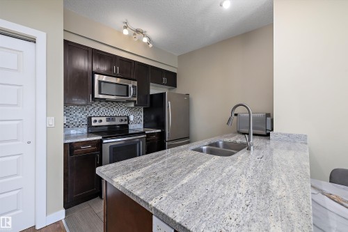 505 1238 Windermere Way, Edmonton, AB - Indoor Photo Showing Kitchen With Double Sink