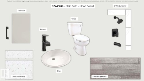 Design Mood Board. Illustrating component selections for the property's main bath - 20512 15 Avenue, Edmonton, AB - Other