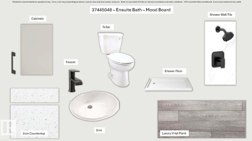 Ensuite Bath Mood Board. Illustrating component selections for the property's ensuite bath - 20512 15 Avenue, Edmonton, AB - Other