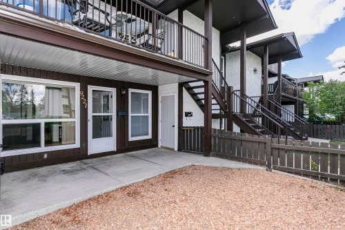 Ground-level unit with a private concrete patio - 9221 172 Street, Edmonton, AB - Outdoor With Exterior