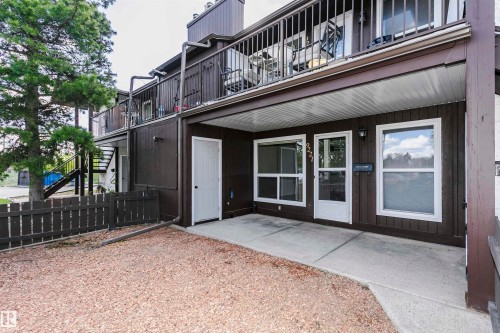 Ground-level patio with concrete surfacing and a private entrance - 9221 172 Street, Edmonton, AB - Outdoor With Exterior