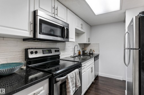 403 10335 118 Street, Edmonton, AB - Indoor Photo Showing Kitchen With Double Sink