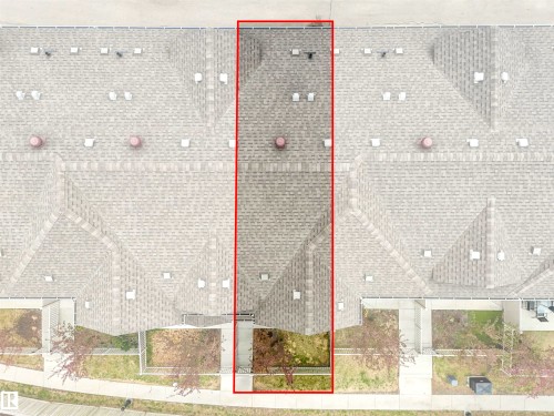 Aerial View. Illustrating the property boundaries as defined by the red outline - 44 1140 Chappelle Boulevard, Edmonton, AB - 