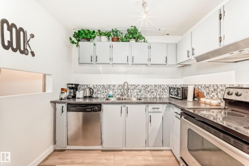 G3 10138 116 Street, Edmonton, AB - Indoor Photo Showing Kitchen With Double Sink