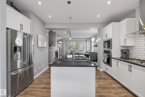 8416 23 Avenue, Edmonton, AB - Indoor Photo Showing Kitchen With Stainless Steel Kitchen With Double Sink With Upgraded Kitchen