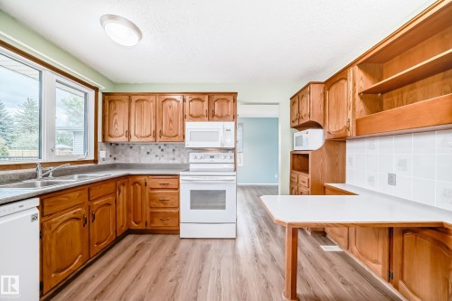 31 Afton Crescent, St. Albert, AB - Indoor Photo Showing Kitchen With Double Sink
