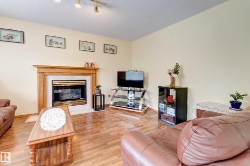 1003 Blackburn Close, Edmonton, AB - Indoor Photo Showing Living Room With Fireplace