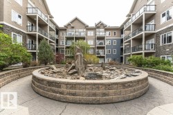 Central courtyard featuring a decorative rock garden and mature landscaping - 