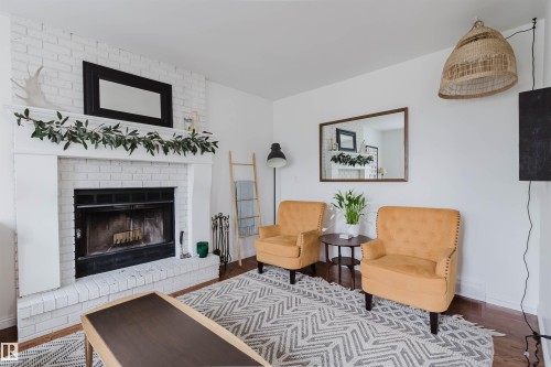 18 Hunter Crest, Sherwood Park, AB - Indoor Photo Showing Living Room With Fireplace