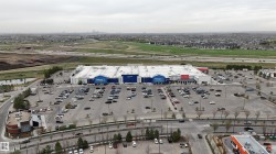Large-format retail building with extensive surface parking - 