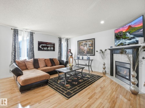 20115 46 Avenue, Edmonton, AB - Indoor Photo Showing Living Room With Fireplace