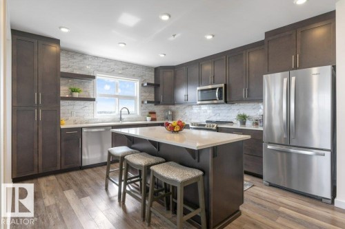 430 5504 Schonsee Drive, Edmonton, AB - Indoor Photo Showing Kitchen With Stainless Steel Kitchen With Upgraded Kitchen
