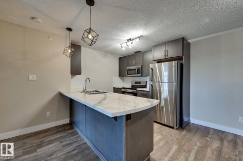 408 6084 Stanton Drive, Edmonton, AB - Indoor Photo Showing Kitchen With Stainless Steel Kitchen With Double Sink