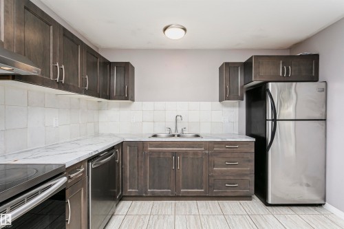 18425 95A Avenue, Edmonton, AB - Indoor Photo Showing Kitchen With Double Sink
