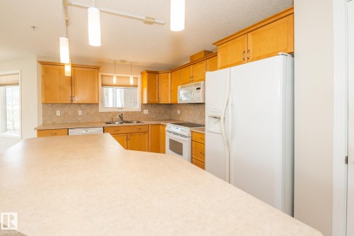 210 2420 108 Street, Edmonton, AB - Indoor Photo Showing Kitchen With Double Sink
