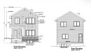 Architectural Drawings. Illustrating the front and rear elevations of the property, including material specifications and dimensions - 13011 186 Avenue, Edmonton, AB  - Other 