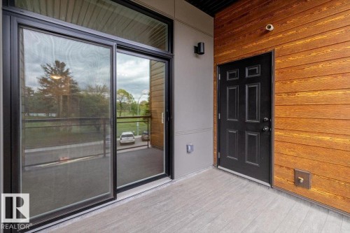 Private balcony with sliding glass door access - 228 10531 117 Street, Edmonton, AB - Outdoor With Exterior