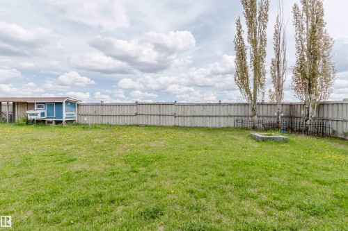Expansive green lawn with a solid wood fence - 3534 Mclean Crescent, Edmonton, AB - Outdoor