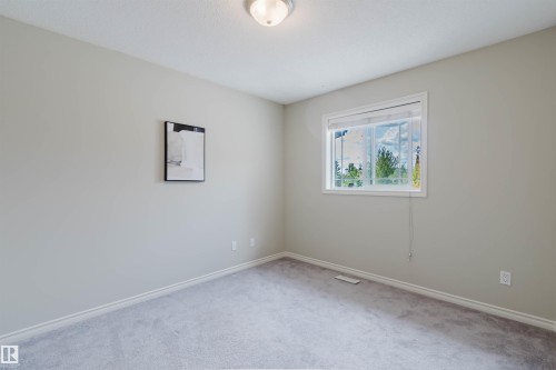 Light gray wall paint with white trim, carpeting, a single window, and a ceiling-mounted light fixture - 3534 Mclean Crescent, Edmonton, AB - Indoor Photo Showing Other Room