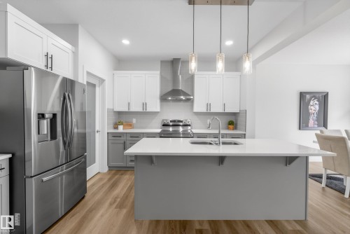 9309 Pear Link Link, Edmonton, AB - Indoor Photo Showing Kitchen With Stainless Steel Kitchen With Upgraded Kitchen