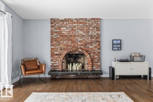 11427 35 Avenue, Edmonton, AB - Indoor Photo Showing Living Room With Fireplace