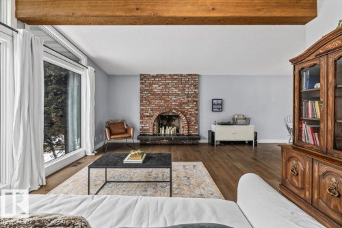 11427 35 Avenue, Edmonton, AB - Indoor Photo Showing Living Room With Fireplace