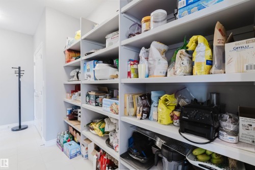 Expansive pantry featuring built-in shelving, providing extensive storage options - 3571 Keswick Boulevard, Edmonton, AB - Indoor With Storage