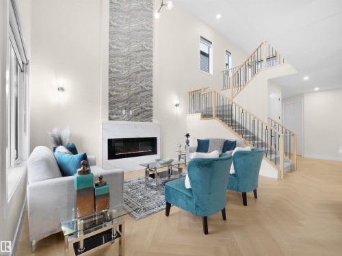 7214 Kiviaq Link, Edmonton, AB - Indoor With Fireplace