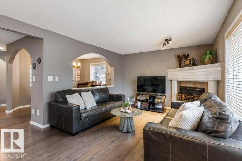 109 Erin Ridge Drive, St. Albert, AB - Indoor Photo Showing Living Room With Fireplace